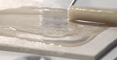 Resin-filled and unfilled travertine tiles from Denizli, Turkey